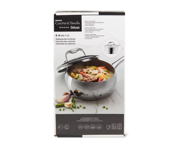 DELUXE SAUCEPAN WITH LID 18 CM, 2L